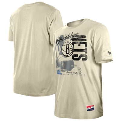  Brooklyn Nets New Era Distressed Throwback Vintage Color Pack T-Shirt - Cream